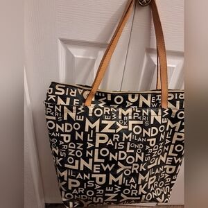 b-tL Vinyl Beach/Vacation/Overnight City Tote Bag  18"×16"×6"